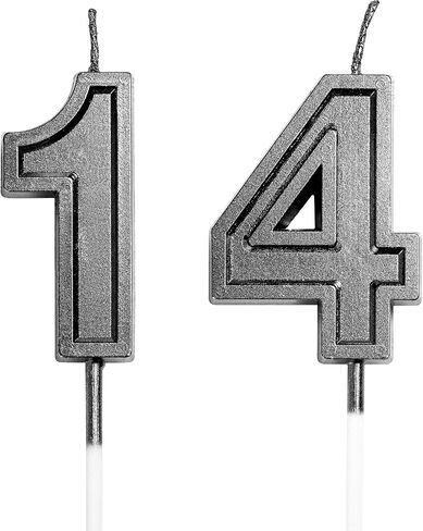14th & 41st Birthday Candles Number 14 41 Cake Topper Happy Birthday Decoration for Girls Boys Women Men Party Wedding Anniversary Celebration (Champagne Gold) in Saudi Arabia
