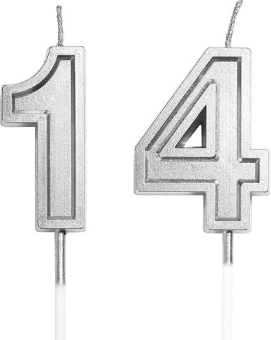 14th & 41st Birthday Candles Number 14 41 Cake Topper Happy Birthday Decoration for Girls Boys Women Men Party Wedding Anniversary Celebration (Champagne Gold) in Saudi Arabia