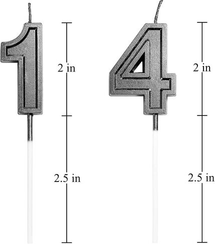 14th & 41st Birthday Candles Number 14 41 Cake Topper Happy Birthday Decoration for Girls Boys Women Men Party Wedding Anniversary Celebration (Champagne Gold) in Saudi Arabia