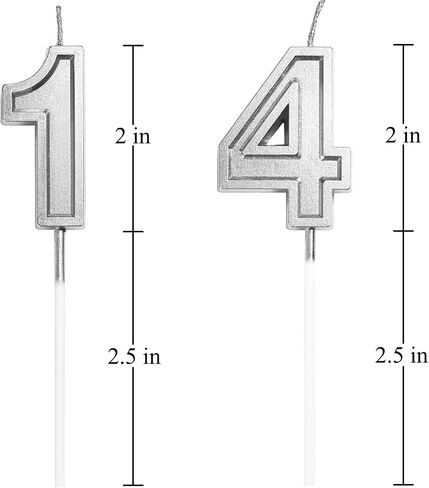 14th & 41st Birthday Candles Number 14 41 Cake Topper Happy Birthday Decoration for Girls Boys Women Men Party Wedding Anniversary Celebration (Champagne Gold) in Saudi Arabia