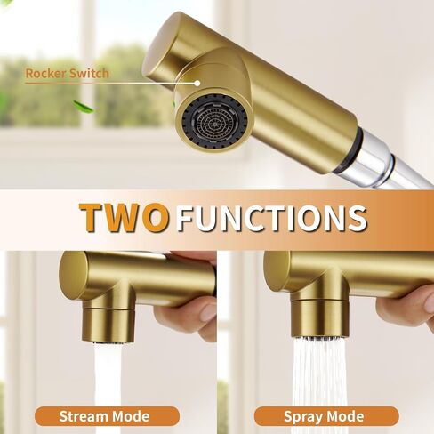 Bar Sink Faucet, Kitchen Faucets with Pull Out Sprayer, Gold Bathroom Faucet for RV/Camper/Bar Utility Faucet Brushed Gold in Saudi Arabia