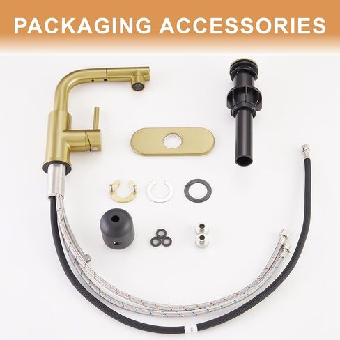 Bar Sink Faucet, Kitchen Faucets with Pull Out Sprayer, Gold Bathroom Faucet for RV/Camper/Bar Utility Faucet Brushed Gold in Saudi Arabia