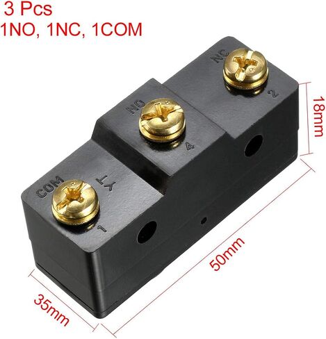 uxcell 3PCS LXW5-11D1 1NO + 1NC Short Reed Snap Button Lever Type Micro Limit Switches in Saudi Arabia