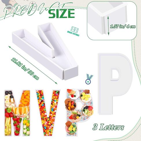 3 Sets 11.81" Charcuterie Letters Fillable Cardboard Letter Boxes Display Form Trays for Food Treats for Happy Birthday Party Watching the Football Game Wedding Father's Day Decoration(DAD) in Saudi Arabia