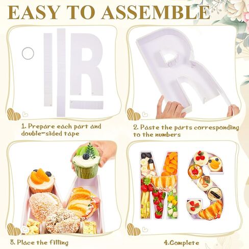 3 Sets 11.81" Charcuterie Letters Fillable Cardboard Letter Boxes Display Form Trays for Food Treats for Happy Birthday Party Watching the Football Game Wedding Father's Day Decoration(DAD) in Kuwait