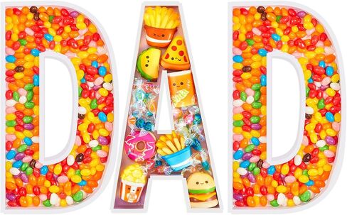 3 Sets 11.81" Charcuterie Letters Fillable Cardboard Letter Boxes Display Form Trays for Food Treats for Happy Birthday Party Watching the Football Game Wedding Father's Day Decoration(DAD) in Saudi Arabia