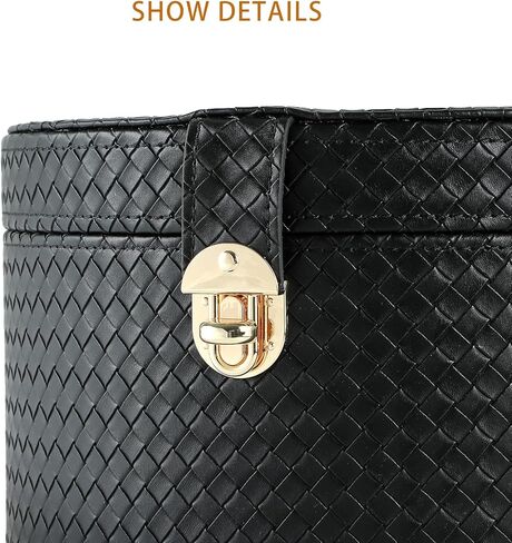 مجموعة صناديق تزيين جلدية كبيرة مكونة من 2 صندوق قبعة مستديرة سلة بن مع غطاء لرف طاولة القهوة تخزين أجهزة التحكم عن بعد ديكور المنزل الحديث in Kuwait