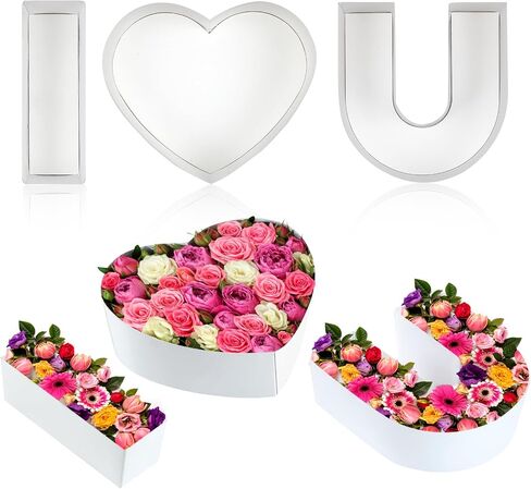 I Love You Box for Flowers Cardboard Letter Fillable Candy Box, 7.7 Inch Heart Shaped Gift Packaging Box for Birthday Wedding Party Decor in Saudi Arabia