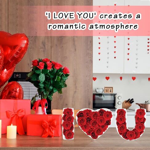 I Love You Box for Flowers Cardboard Letter Fillable Candy Box, 7.7 Inch Heart Shaped Gift Packaging Box for Birthday Wedding Party Decor in Saudi Arabia