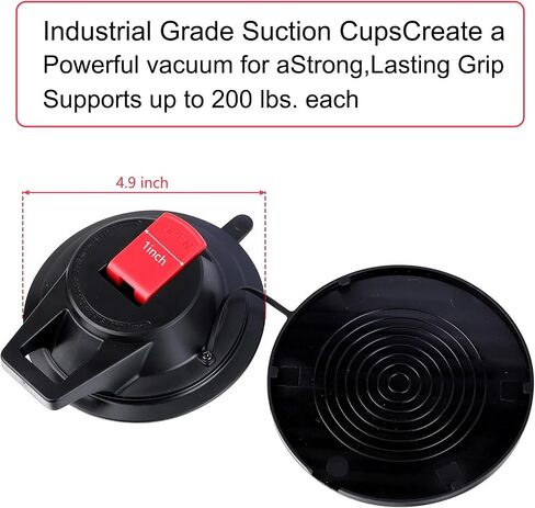 2 Pcs Heavy Duty Suction Cup Anchor with Double Heads Strap Hooks Multipurpose Suction Cup Hooks Tie Down Suction Cup Anchor Hook for Camping Trap Car Awning Home Kitchen or Dogs in Saudi Arabia