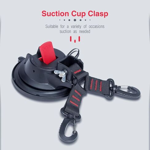 2 Pcs Heavy Duty Suction Cup Anchor with Double Heads Strap Hooks Multipurpose Suction Cup Hooks Tie Down Suction Cup Anchor Hook for Camping Trap Car Awning Home Kitchen or Dogs in Saudi Arabia