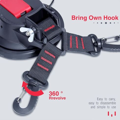 2 Pcs Heavy Duty Suction Cup Anchor with Double Heads Strap Hooks Multipurpose Suction Cup Hooks Tie Down Suction Cup Anchor Hook for Camping Trap Car Awning Home Kitchen or Dogs in Saudi Arabia