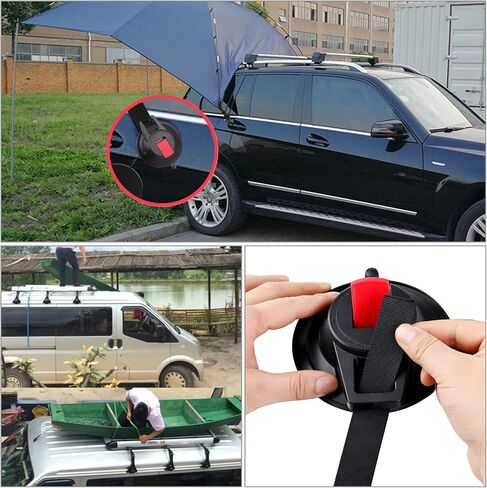 2 Pcs Heavy Duty Suction Cup Anchor with Double Heads Strap Hooks Multipurpose Suction Cup Hooks Tie Down Suction Cup Anchor Hook for Camping Trap Car Awning Home Kitchen or Dogs in Saudi Arabia