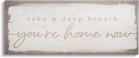 Stupell Industries You're Home Now Weathered Shabby Chic Sign, Design by Daphne Polselli, Tan, 24 x 10 in Saudi Arabia