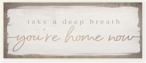 Stupell Industries You're Home Now Weathered Shabby Chic Sign, Design by Daphne Polselli, Tan, 24 x 10 in Saudi Arabia