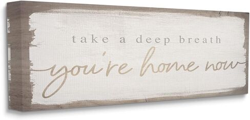 Stupell Industries You're Home Now Weathered Shabby Chic Sign, Design by Daphne Polselli, Tan, 24 x 10 in Saudi Arabia