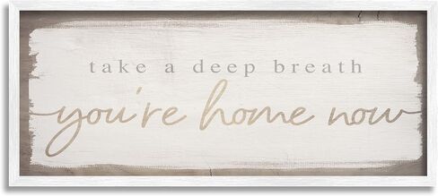 Stupell Industries You're Home Now Weathered Shabby Chic Sign, Design by Daphne Polselli, Tan, 24 x 10 in Saudi Arabia