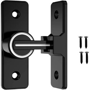 Barn Door Lock 90 Degree Luminous Sliding Door lock Heavy Duty Zinc Alloy Gate Bolt Latch Protect Privacy Door Lock for Bathroom Garden Garage Door Window(black)