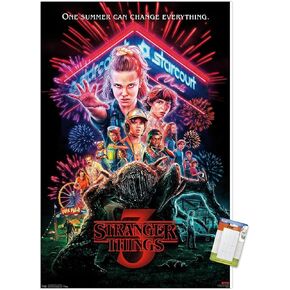Trends International Netflix Stranger Things: Season 3 - One Sheet Wall Poster, 22.375" x 34", Poster & Mount Bundle