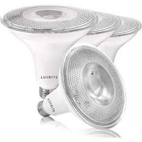 LUXRITE 4 Pack PAR38 LED Outdoor Flood Light Bulbs, 120W Equivalent, 1250 Lumens, 5000K Bright White, 15W Dimmable, Indoor Outdoor Spotlight Bulb, Wet Rated, E26 Standard Base, UL Listed