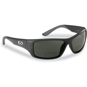 Flying Fisherman 7391BS-250 Triton Polarized Sunglasses, Matte Black Frame, Smoke Bifocal Reader +2.50, Large