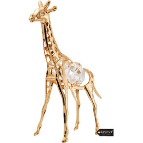 Matashi Giraffe Ornament | 24K Gold Plated Crystal Studded Table Top Figurine for Mom, Daughter, Grandma, Friends & Family | Stunning Gift for Her