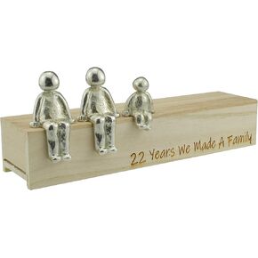22nd Anniversary Idea - 22 Years We Made A Family Metal Ornament - Choose Your Family Combination (1 Child)