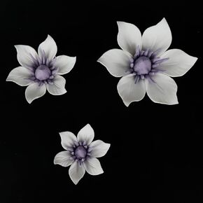Pufguy 3pcs Ceramic Flower Wall Decor Ceramic 3D Wall Art Wall Floral Sculpture Flower Wall Art Decor for Living Room Home Hallway Bedroom 3Size-1Set(Blue Peony)