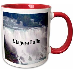 3dRose Niagara Falls Two Tone Red Mug, 11 oz, Multicolor