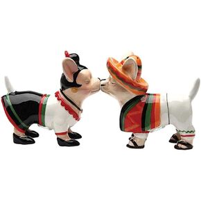 Chi Chi Chi Chihuahua Kissing Ceramic Magnetic Salt and Pepper Shaker Set