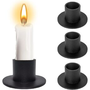 Taper Candle Holder, 4 PCS Matte Black Iron Candlestick Holders Centerpieces for Home Decoration, Party, Wedding Anniversary, Housewarming Gift