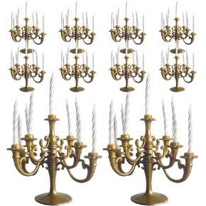 LUOZZY 10pcs Plastic Candle Holder Stand Mini Candlestick Cake Candelabra Taper Candlestick Cake Topper Desk Ornament for Wedding Birthday Party