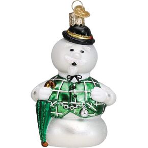 Old World Christmas Sam The Snowman Glass Blown Ornament for Christmas Tree