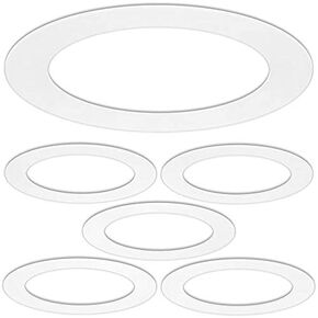 6 Pack Gloss White Goof Trim Ring for 6" Inch Recessed Lighting Trim Can Light Trim for Down Light, Outer Diameter 8 Inches, Inner Diameter 5.8 Inches