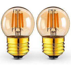 مصابيح LED بقدرة 3 وات قابلة للتعتيم منخفضة القوة تعادل 25 وات لمبات الإضاءة، E26 قاعدة قياسية G40 لمبات إضاءة صغيرة كروية، 2200 كلفن ضوء دافئ لإضاءة غرفة النوم والدراسة، زجاج كهرماني، 110 فولت، قطعتان in Kuwait