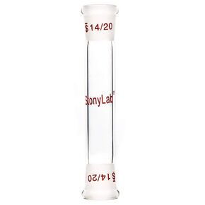 stonylab Glass Straight Connecting Adapter, Borosilicate Glass 30mm Between Two 14/20 Ground Outer Standard Taper Joints for Laboratory Lab Supply