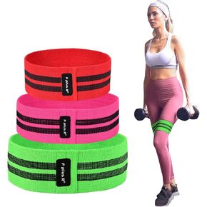 F plus R Men's Women's Yoga Resistance Loop Bands Exercise Bands Workout Bands for Hip Legs-3 Pack