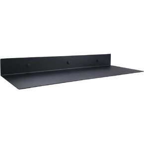 Brushed Nickel Stainless Steel Floating Shelves Wall Mounted Metal Wall Shelf (24 inch x 8 inch) Heavy Duty Picture/Photo/Plant Display Ledge, Linear Floating Shelf Modern Farmhouse Shelf