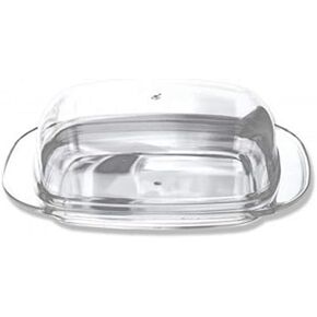 Large Double-Wide Clear Acrylic Butter Serving Storage Dish with Lid