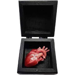 1 Pcs A Heart in a Box 3D Heart-Shaped Gift Handmade Carved Heart Shape Gifts Express Your Love to Lovers I Give You My Heart Valentine's Day Best Presents for Wife Heart Ornament (Black)