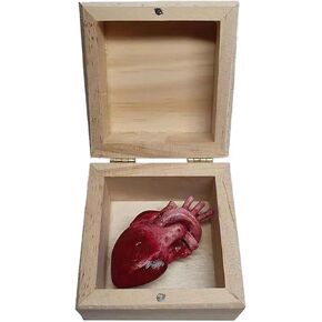 1 Pcs A Heart in a Box 3D Heart-Shaped Gift Handmade Carved Heart Shape Gifts Express Your Love to Lovers I Give You My Heart Valentine's Day Best Presents for Wife Heart Ornament (Black)