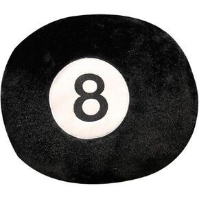MOJUN 16.7" Simulation Black Billiards 8 Ball Plush Stuffed Soft Sport Round Sleeping Cushion Pillow for Home Bed Sofa Couch Decor, Kids Gift