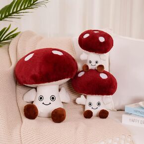 Cute 3D Mushroom Plush Pillow Stuffed Pillow for Holiday, birthday, interior decoration Garden Wedding Decoration (A Small Pillow)