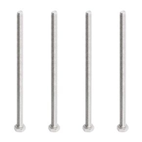 Aopin M6 x 150mm Hex Head Bolts Screws Grade 5.8 Stainless Steel, Fasteners Fully Machine Threaded SUS304 4 Pcs