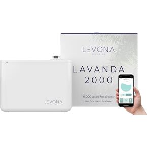 Levona Scent Waterless Diffuser - Essential Oil Aroma Smart Plug-in, Portable Machine for Whole House & Large Spaces, HVAC, with Cleaning Cloth, Covers 6000 sqft - Lavanda 2000 (Scent Not Included)