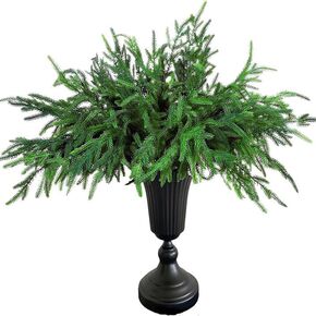 8 قطع فروع صنوبر نورفولك، 45.72 سم عيد الميلاد نورفولك الصنوبر ينبع فروع عيد الميلاد الاصطناعية لإكليل إكليل DIY وتزيين حديقة المنزل in Kuwait