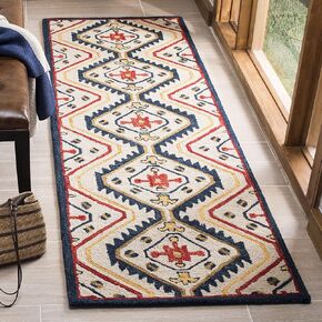 SAFAVIEH Aspen Collection 2' x 3' Ivory/Multi APN701A Handmade Moroccan Boho Tribal Wool Accent Rug