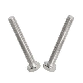 Left Hand Thread 2 Pcs, SUS304 M8 x 30mm Hex Head Bolts Screws, Strength grade A2-70 (grade 5.8), Fully Threaded Plain Finish