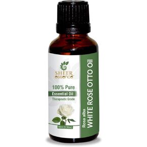 White Rose Otto Oil 15 ML (0.51 Fl.OZ) | 100% Pure Natural Undiluted Uncut Therapeutic Grade Rosa Alba Essential Oil