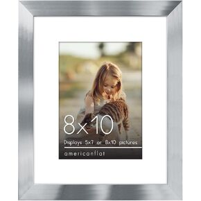 Americanflat 10x14 Collage Frame in Black - Use as Two 5x7 Picture Frames with Floating Effect or One 10x14 Picture Frame - Slim Molding Photo Frame with Engineered Wood and Shatter-Resistant Glass
